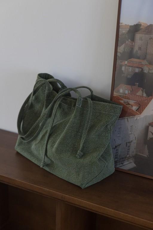 [new💓]빈티지 스티치백_d/green