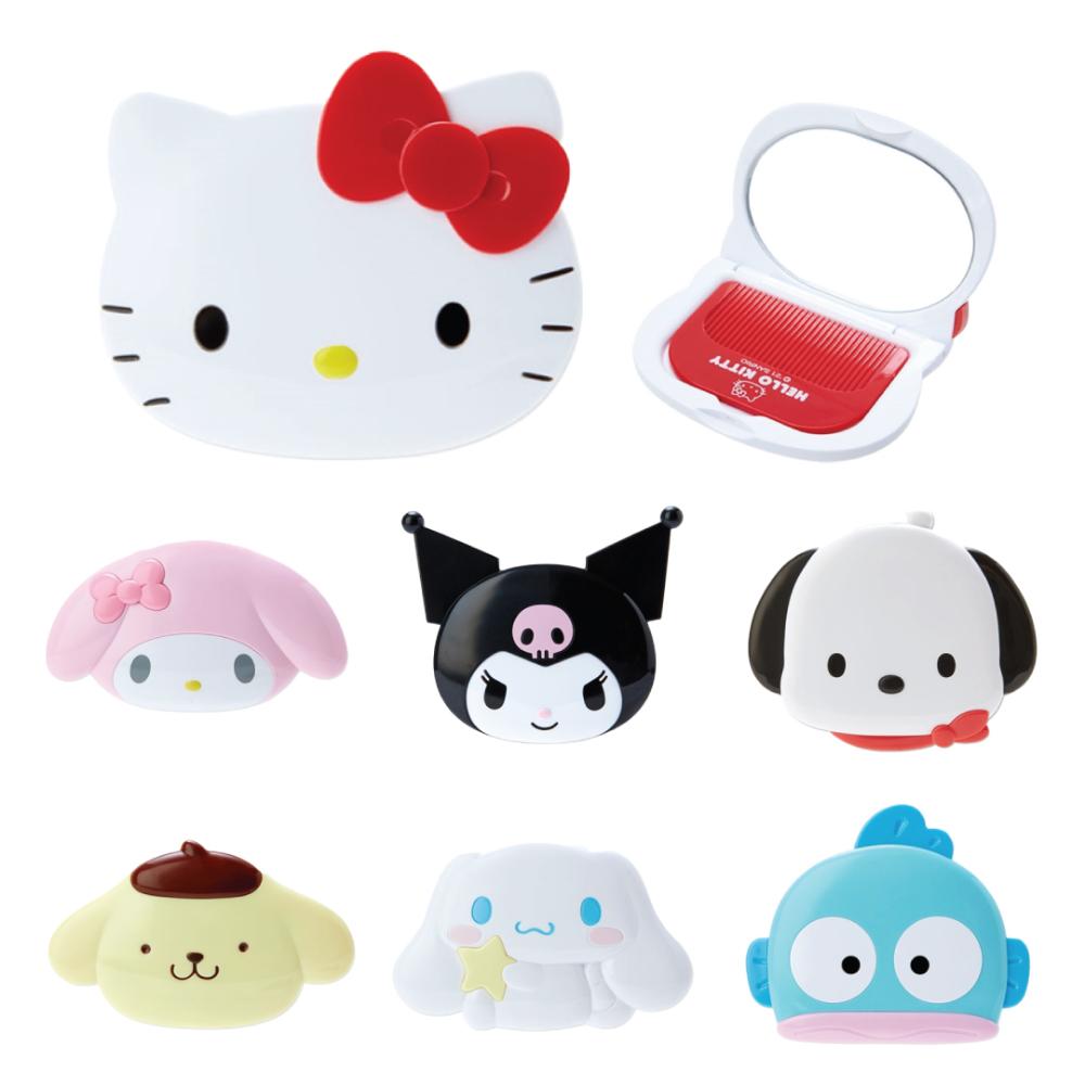 산리오손거울 입체빗거울세트 쿠로미 마이멜로디 시나모롤 포차코 헬로키티 폼폼푸린