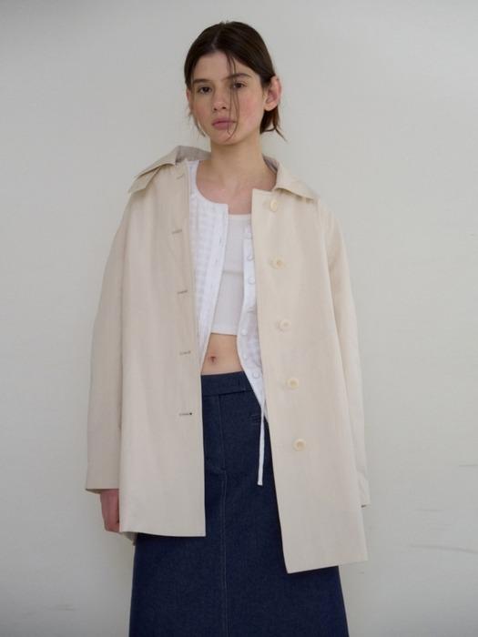 CLASSIC MAC HALF TRENCH COAT CREAM