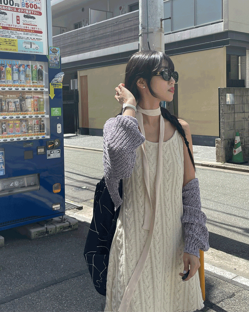 피크 보카시 크롭 썸머 볼레로 가디건 (3color)