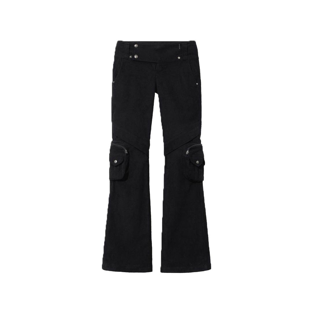 Bonnae Women Corduroy Pocket Pants Black