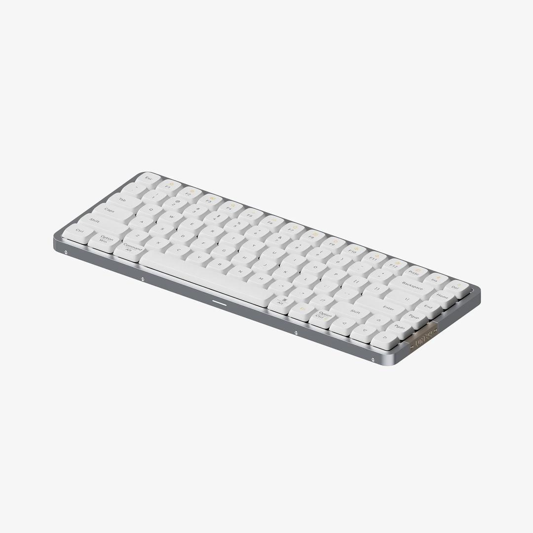 Flow84 Low-profile Mechanical Keyboard - White with Ghost Switches