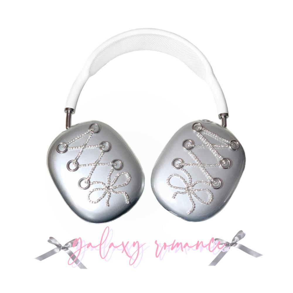 발레코어 큐빅 투명 에어팟맥스케이스 보호 커버 Y2K