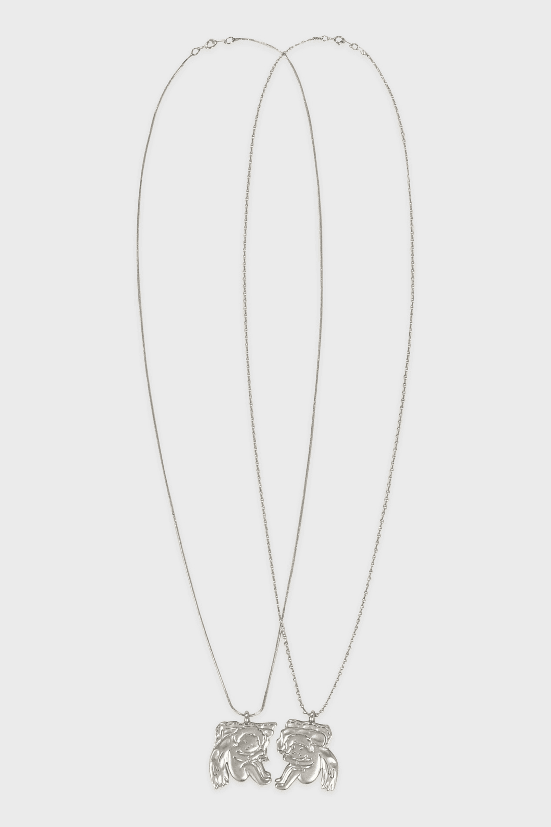 Sleeping Angels Necklace Set (Silver)
