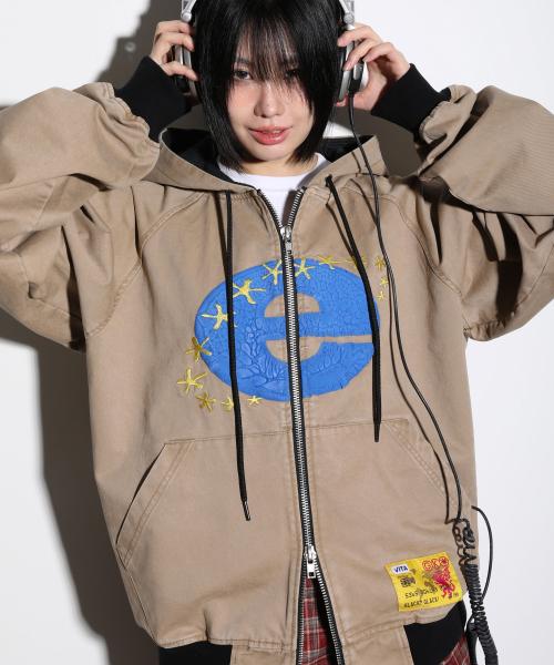 GJ110 크랙 익스플로러 워크 후드 집업 (BEIGE)