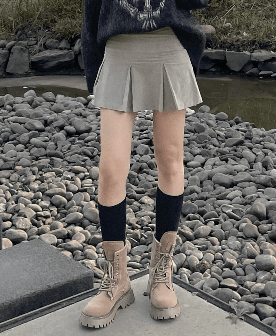 코듀로이 플리츠 미니 스커트 (2 color)