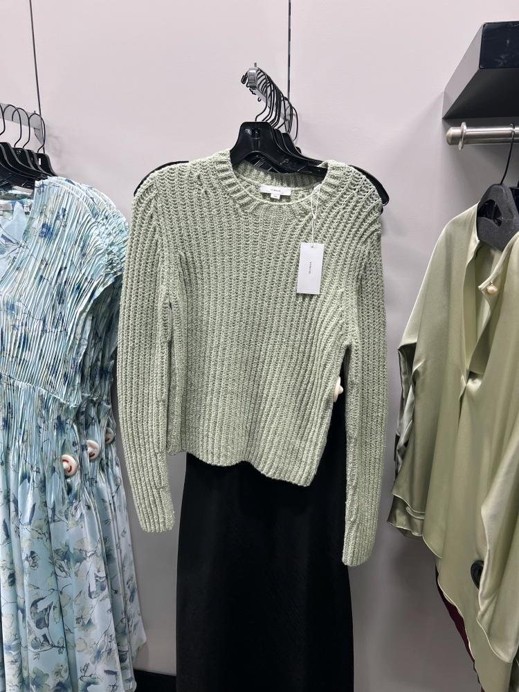 빈스 23SS 코튼 혼방 골지 크루넥 스웨터