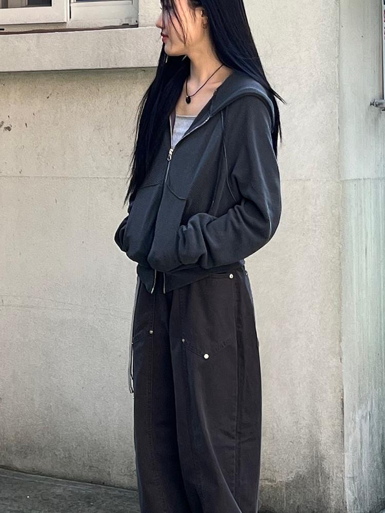 피그먼트와플 후드집업