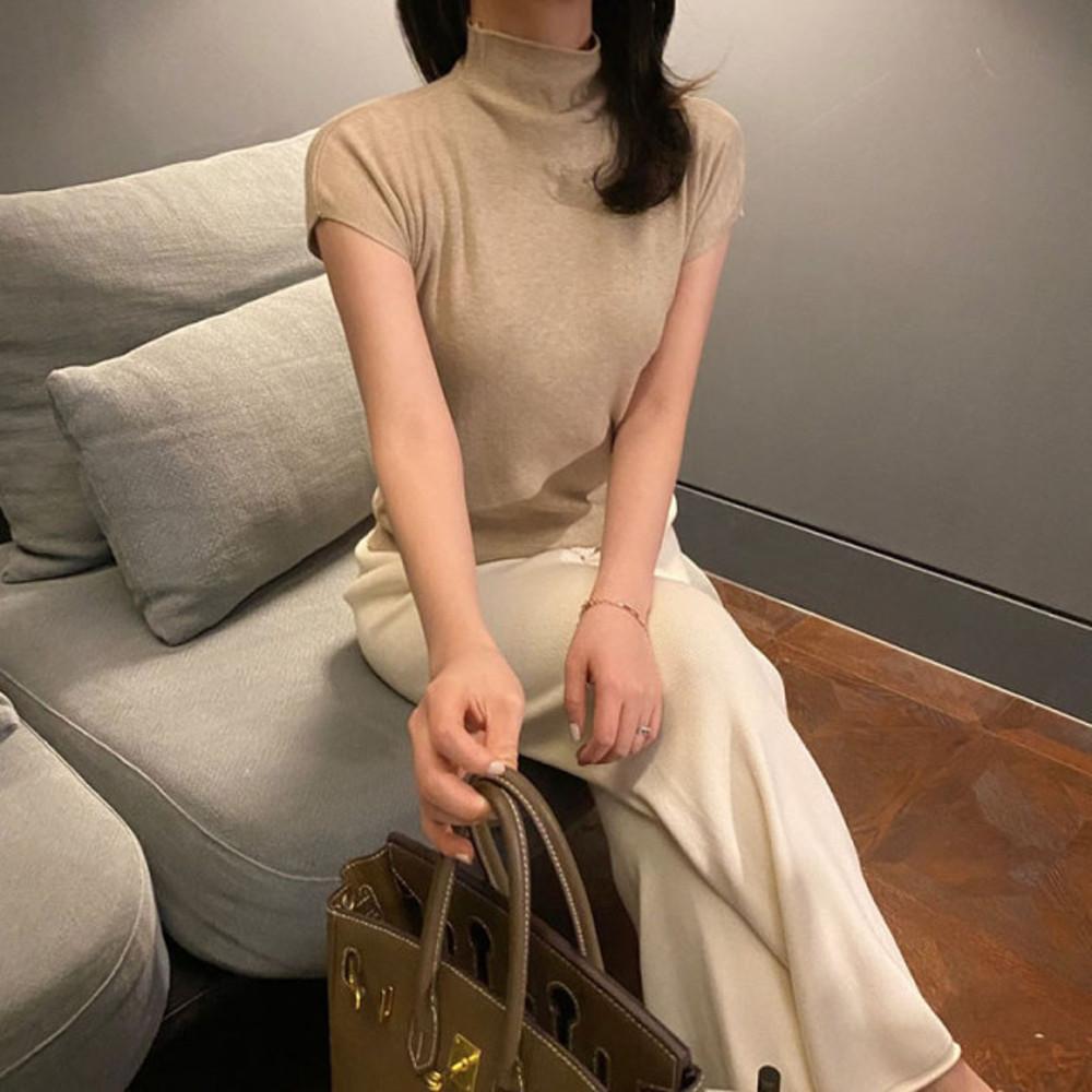 유어룸 심플 반목 캡소매 니트 / 강력추천