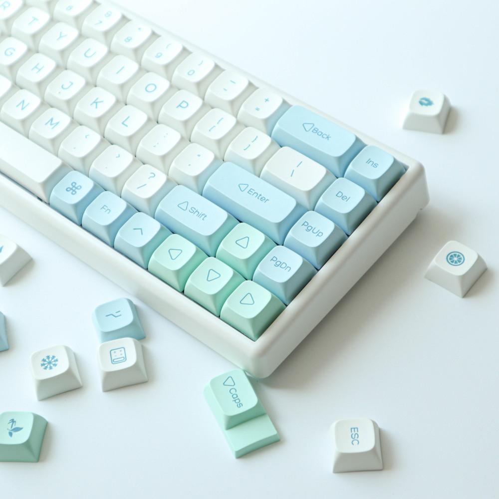 하늘 민트 애플 키캡 XDA PBT 기계식 키보드 키캡 한무무