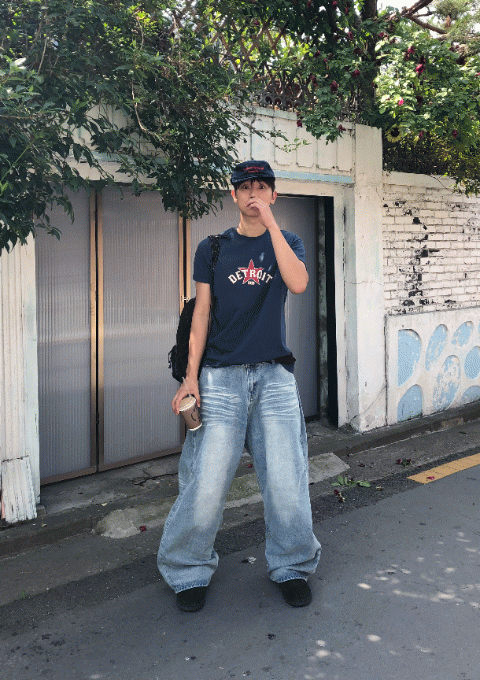 디스트 스타 반팔 티셔츠