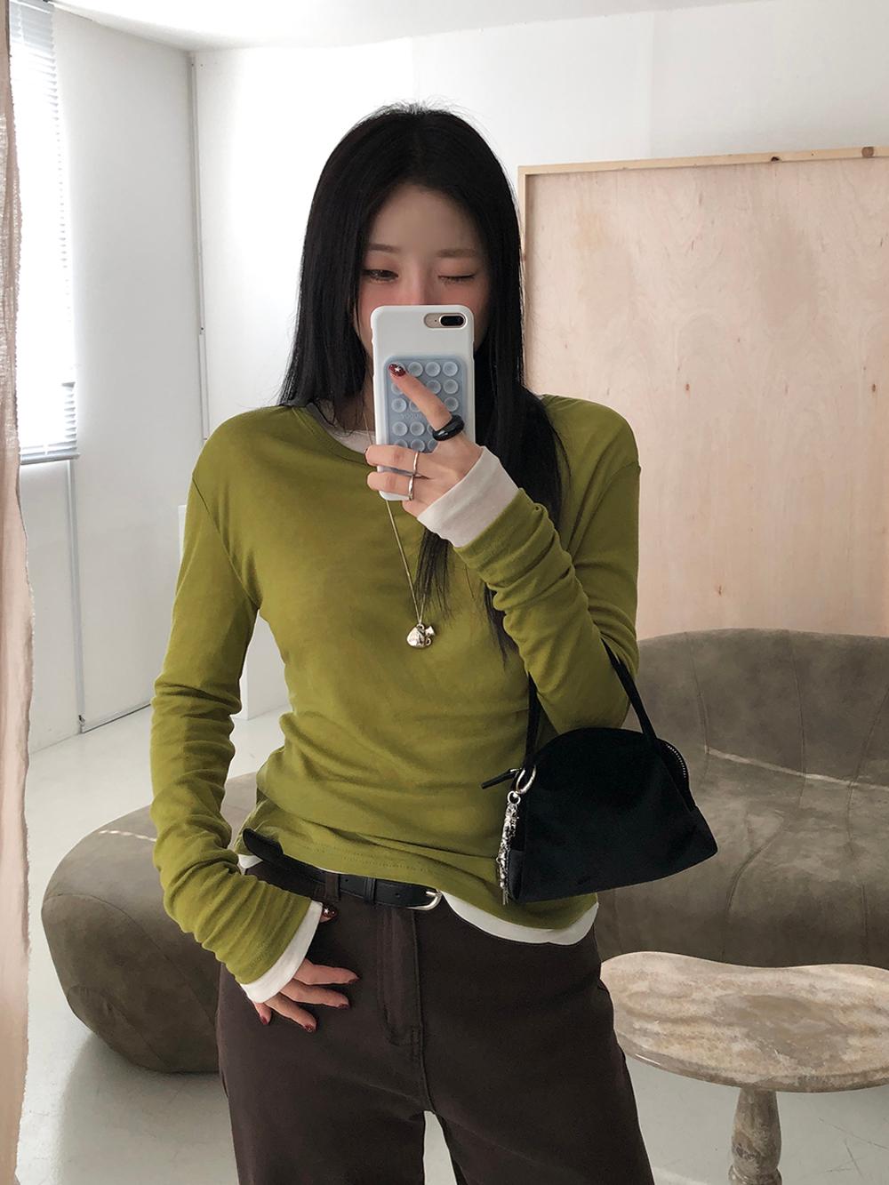 트렌디어패럴 [MADE] 포드잇 울 텐셀 레이어드 티