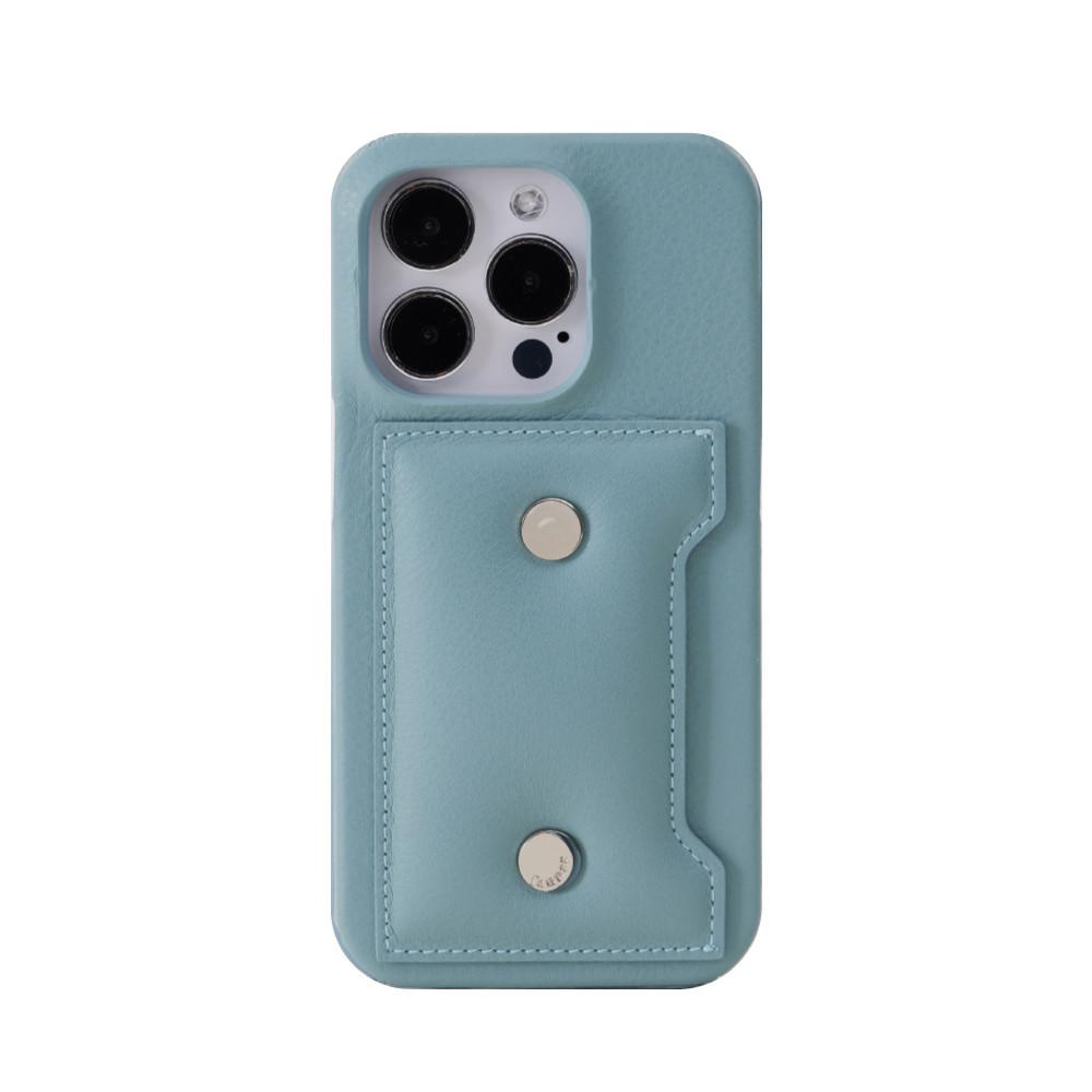 [22FW]FENNEC CIRCLE  PADDING iPHONE 14 PRO CARD CASE - GRAYISH BLUE