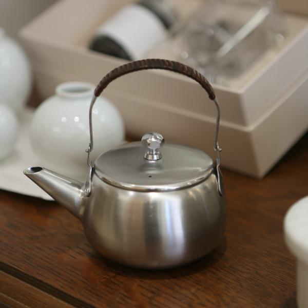 일본 미니 스텐 차 티포트(스텐거름망포함)