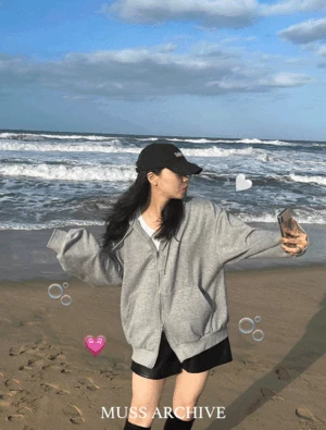 [자체제작] 보스턴 오버핏 후드집업