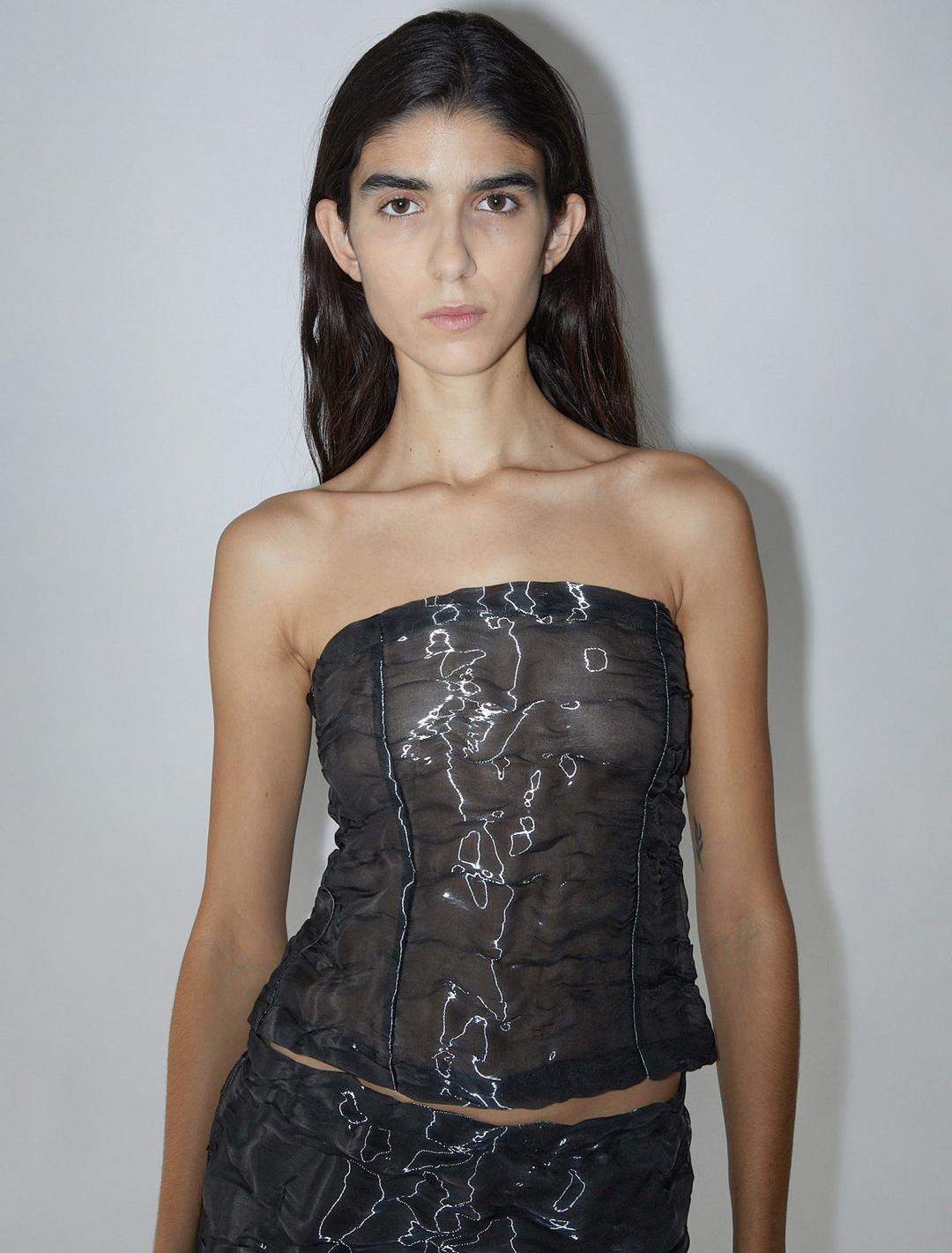 KUBA-Slightly sheer, structured bandeau top