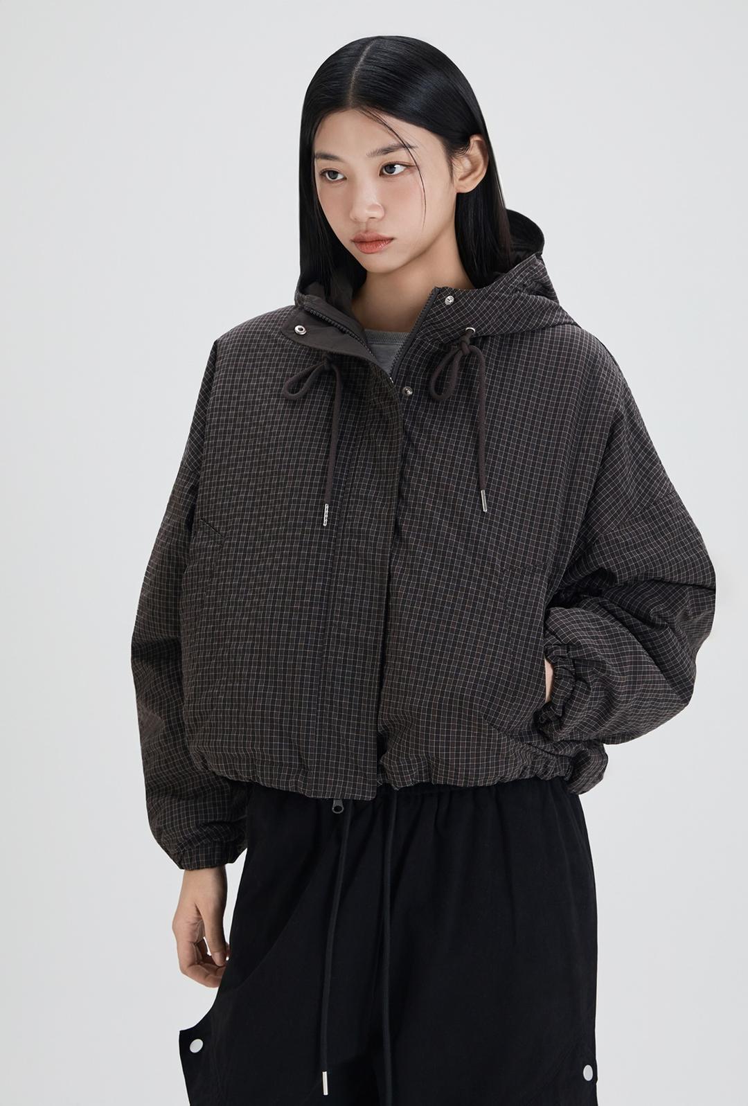 [리오더]패딩 체크 후드 점퍼 RE JJFT31C_MIWJJFV1QC