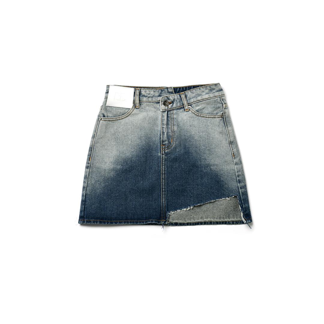 컷 아웃 데님 스커트(INDIGO)