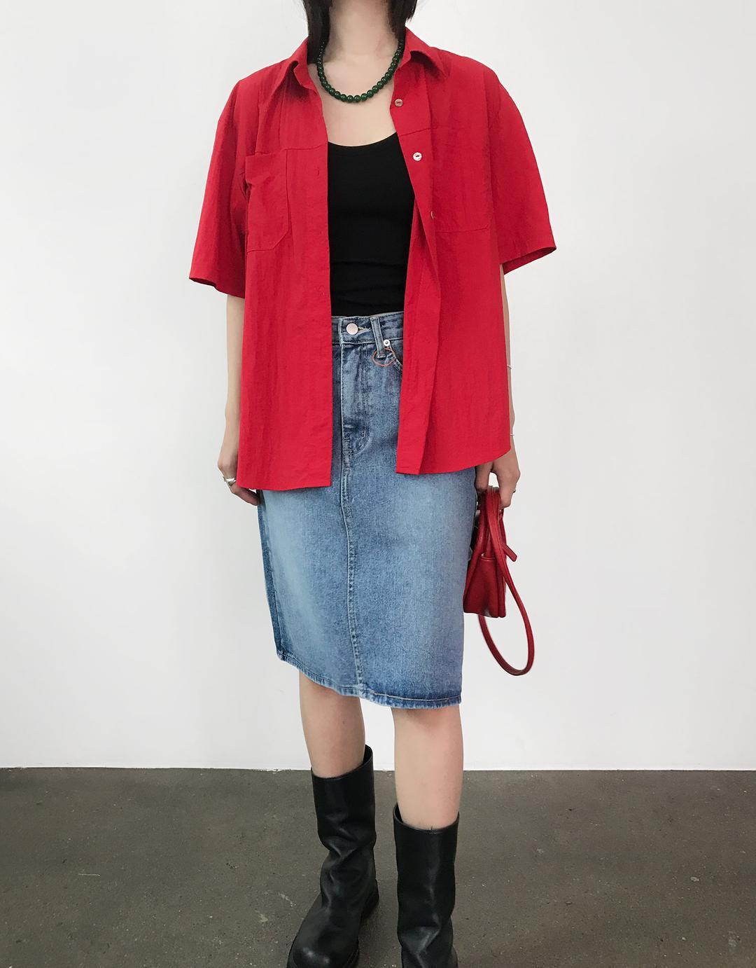 GENTLE MIDDLE DENIM SKIRT