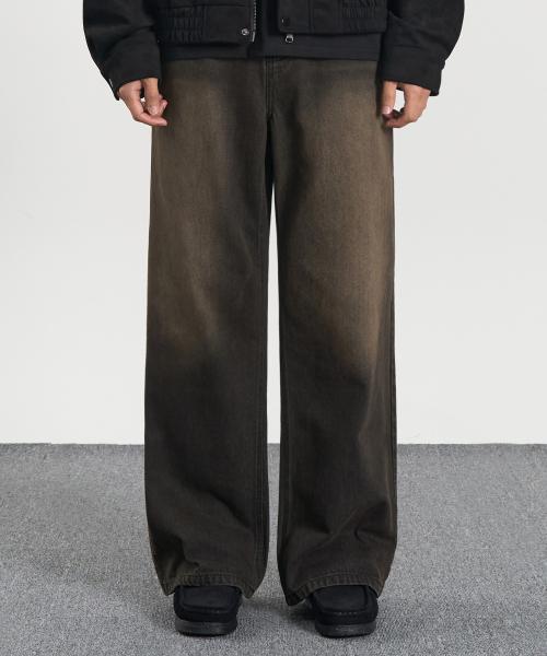 빈티지 워시드 와이드 데님 팬츠 (SAND BROWN)