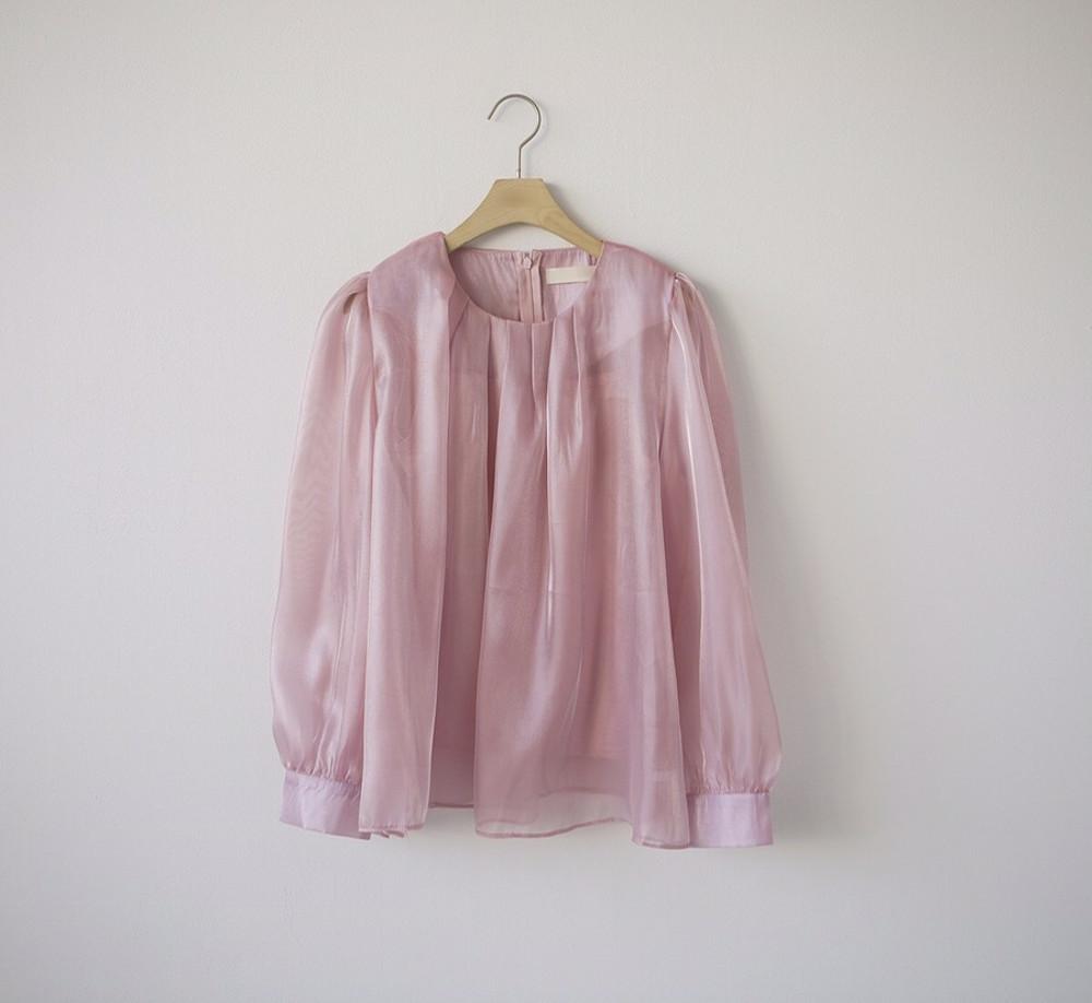 시스루블라우스 쉬폰블라우스 오간자 샤이니 블라우스