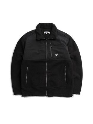 Fleece Zip-up Jacket -Black-