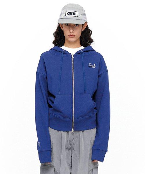 TYPO LOGO HOODIE ZIPUP blue