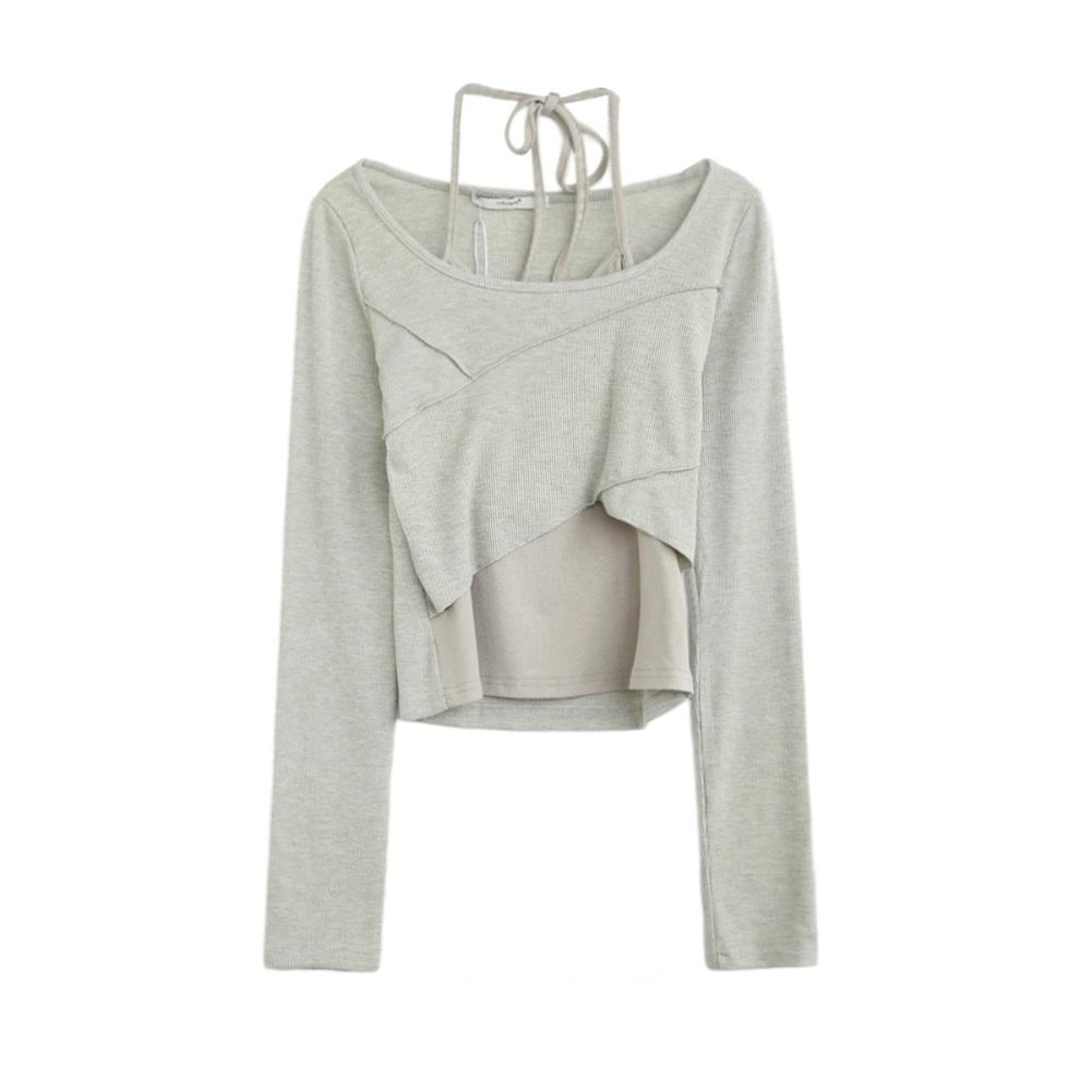 스트랩 레이어드 티셔츠