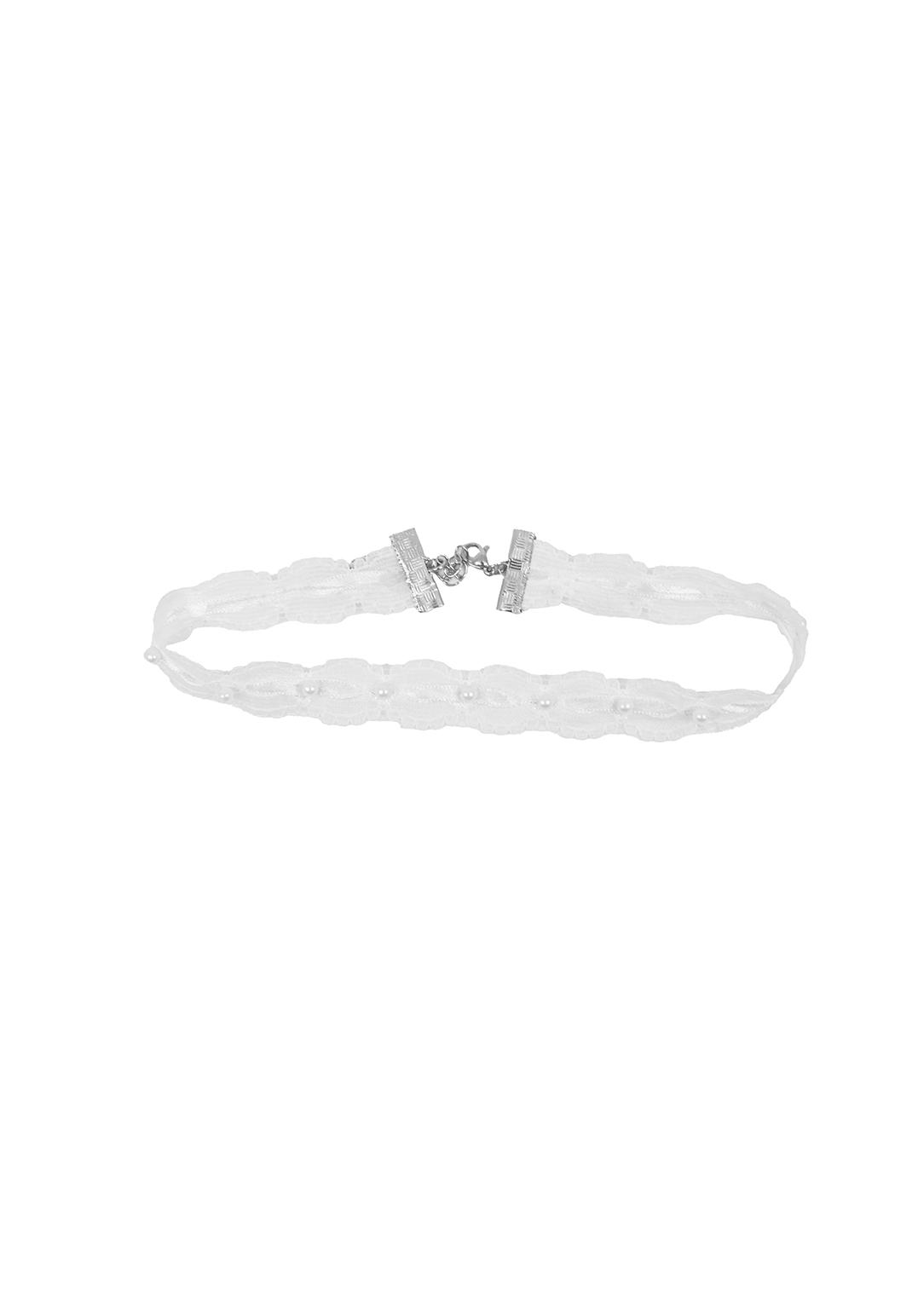 Me愛 - Pearl lace choker (WHITE)