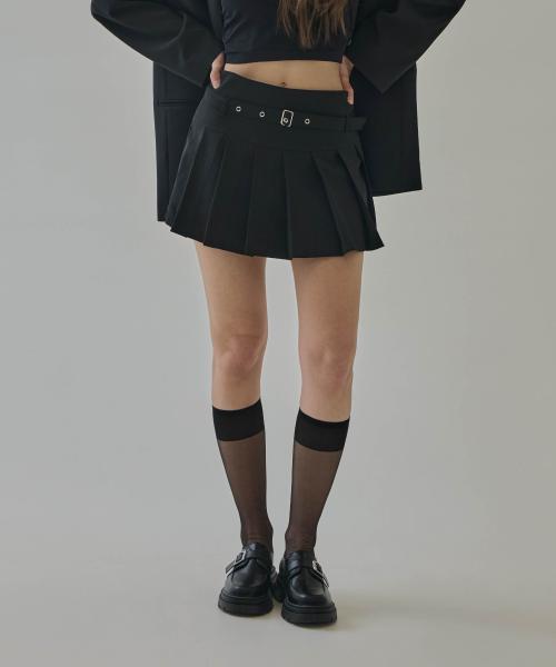 이브니프(EVENIIF)  벨트 플리츠 미니 스커트_2컬러 - 사이즈 & 후기 | 무신사