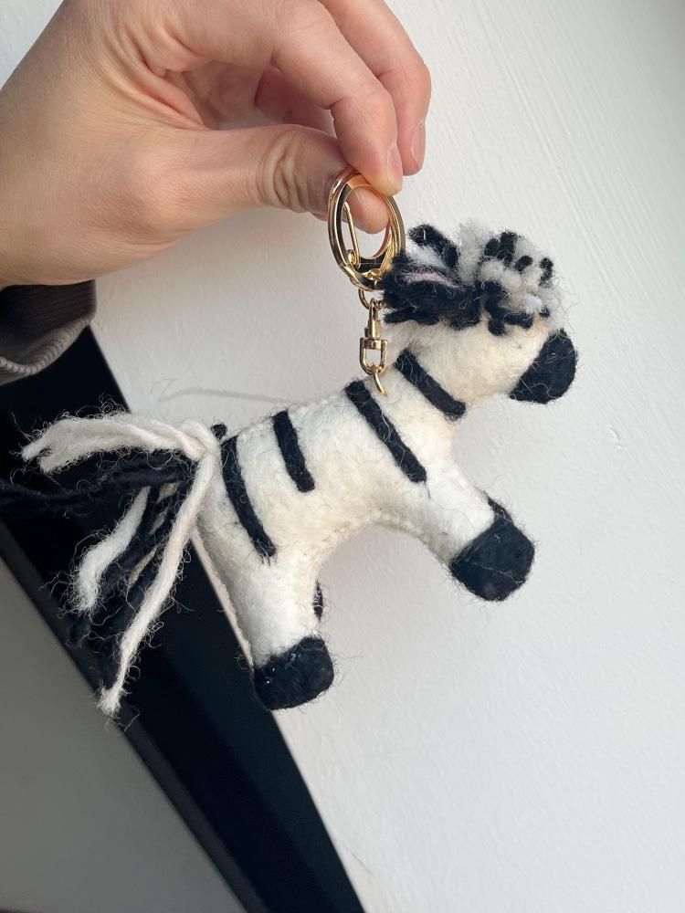 핸드메이드 가방고리 양모 말키링