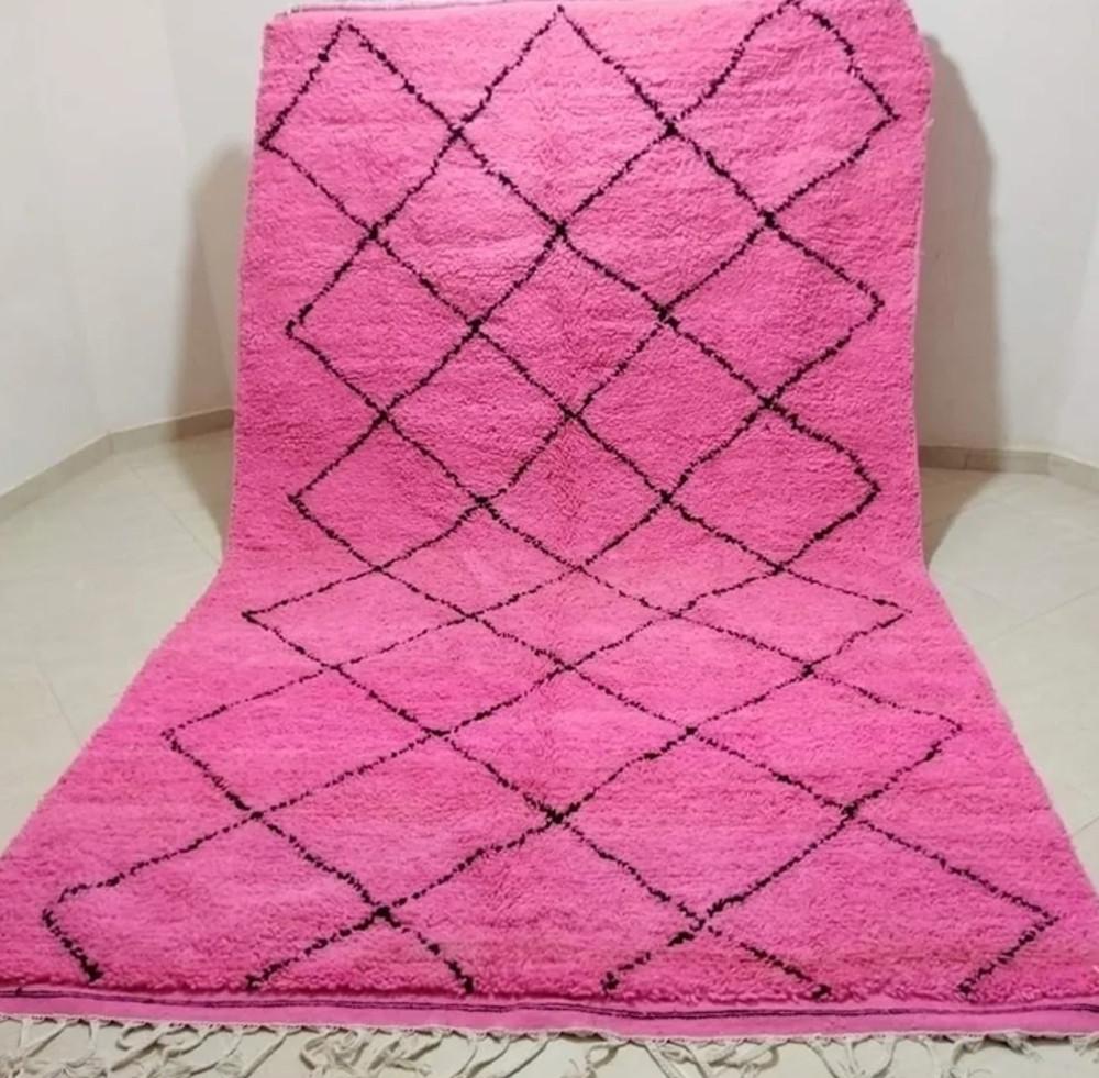 모로칸러그 핫핑크러그 블랙핑크 유니크한러그 키치러그 분홍러그 심플한카페트 190x300