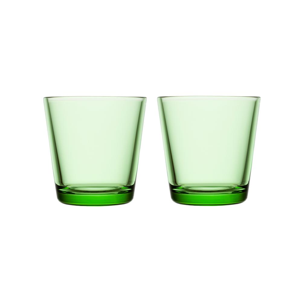 가르티오 유리컵 210ml 애플그린 2개