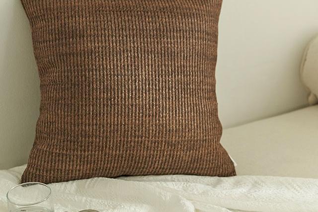 그린 리조트 쿠션커버_브라운라탄