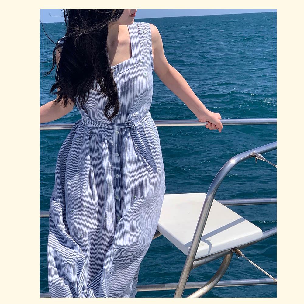 마가렛 리넨 슬리브리스 드레스 2차