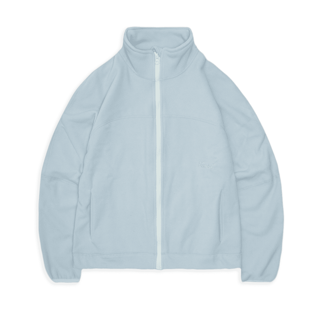 Tuewid Light weight fleece set up Zip up in powder blue