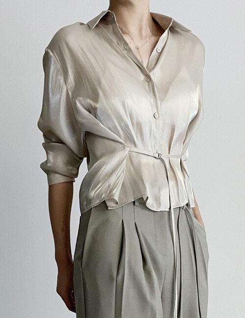 라운지401 세이 버클 크롭 셔츠 [3color]