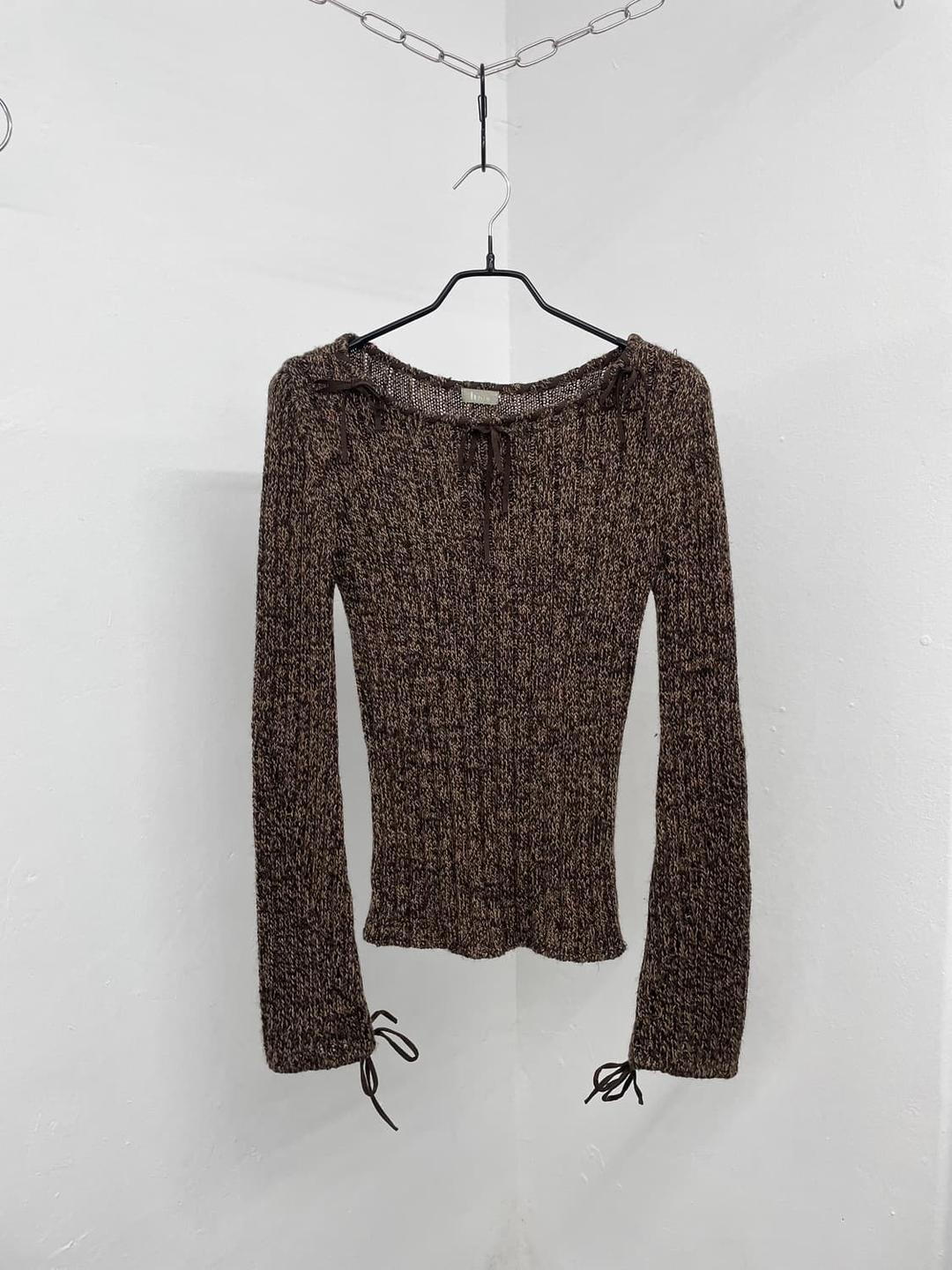 히로코비스 브라운 울 디테일 니트 | 후루츠패밀리