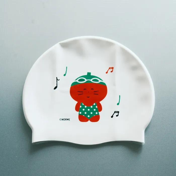 [수모] 초록 도트 수영복을 입은 토마토 네코
