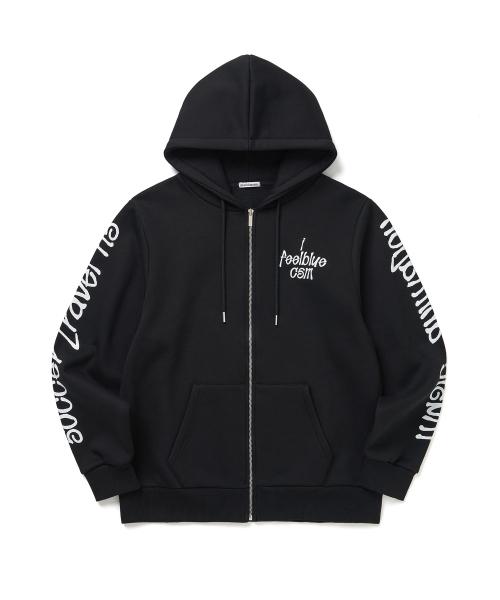 Ifeelbluecsm Flame Zip Hoodie Black