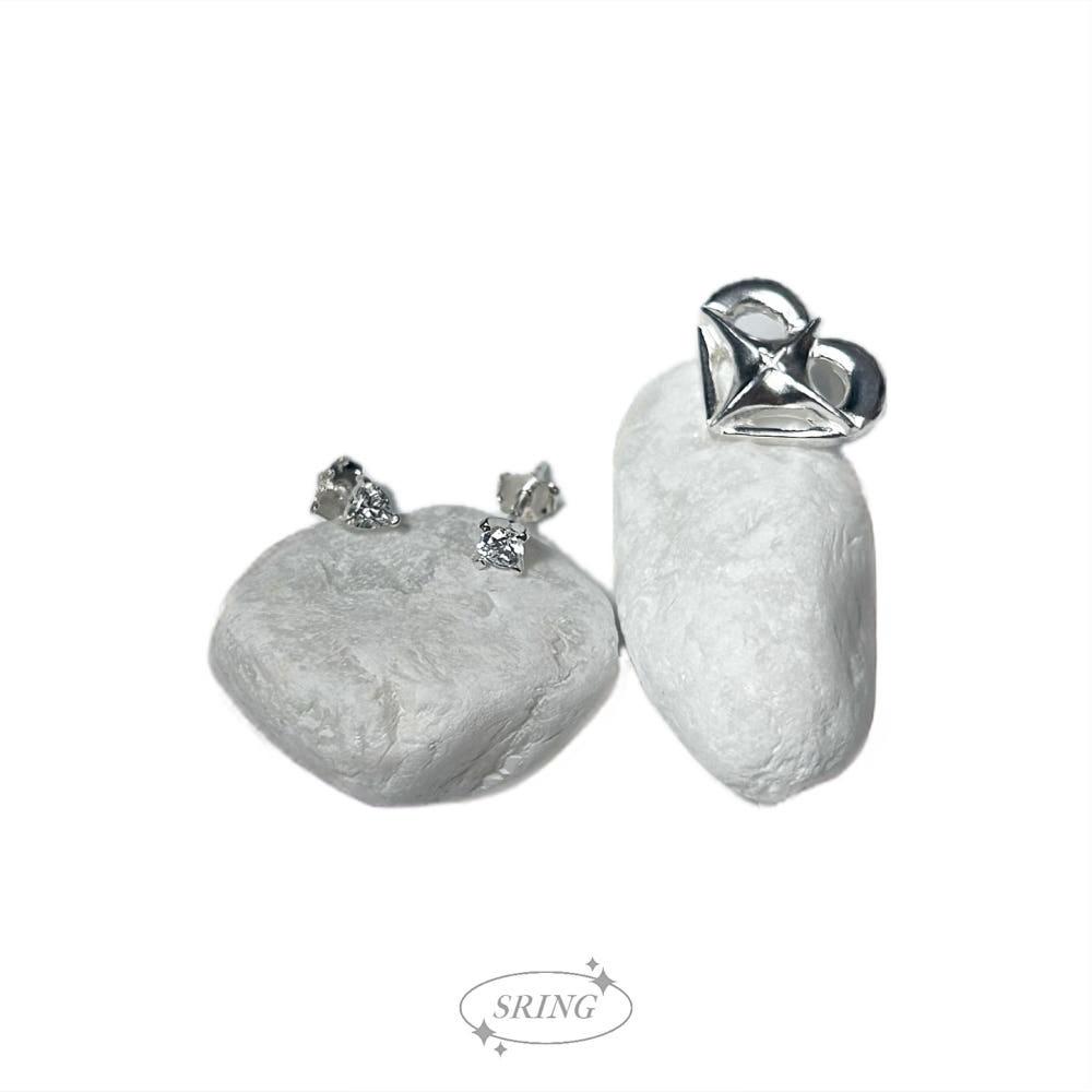 shining your heart earrings set 하트 별 실버 열말 파티 귀걸이 3가지 구성-스링 주얼리
