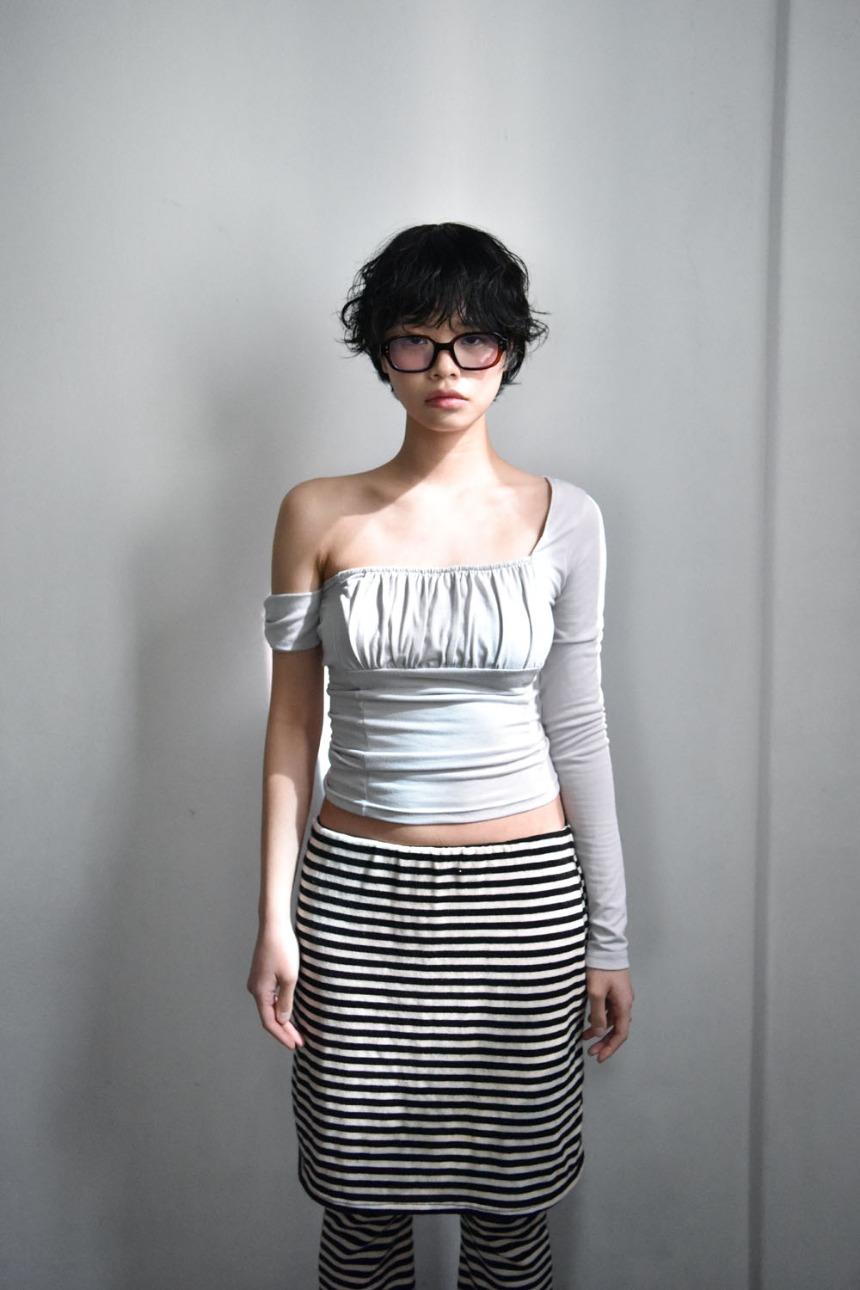 rachel unbal shirring top (3color)