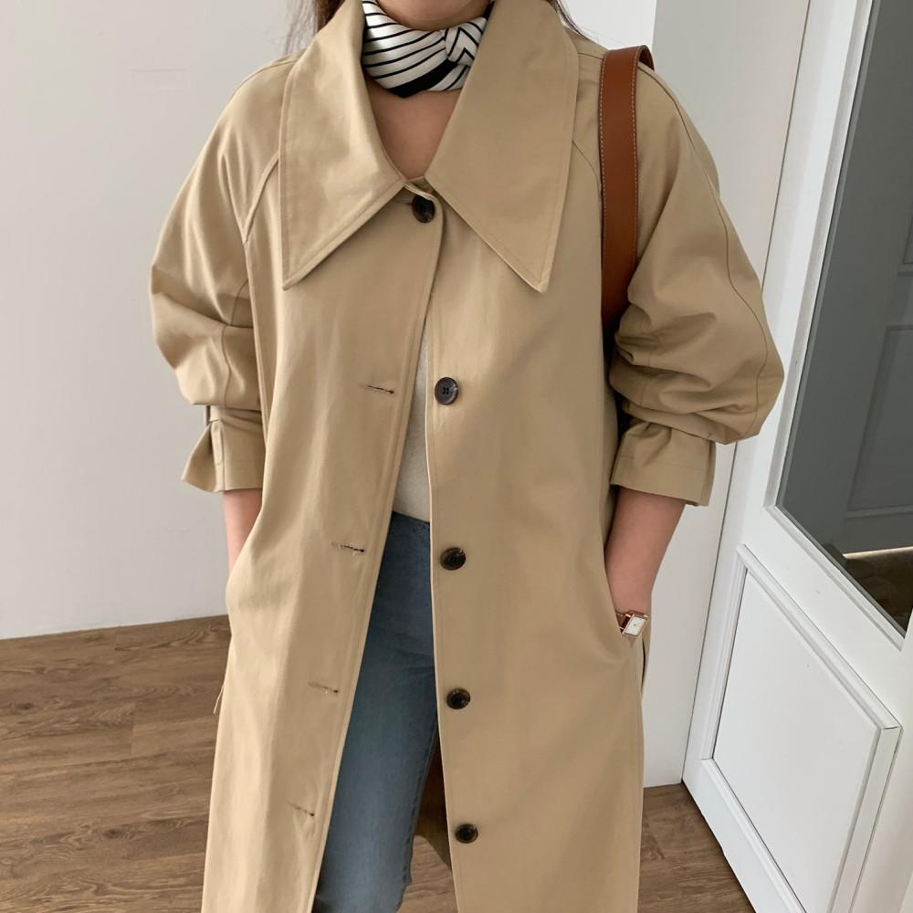 허리벨트 세트 가을 롱 트렌치 코트