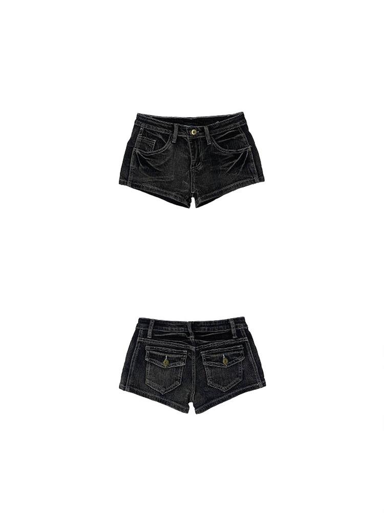 사토미라디오 Crack glam denim shorts