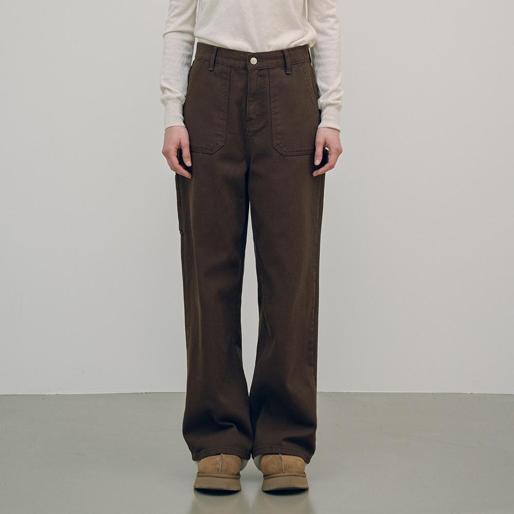 SIJN6067 기모 뉴와이드 카펜터 팬츠_Brown