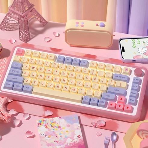 타닥 큐 솜사탕 마쉬멜로 감성 기계식 키보드 PBT 129 XDA 키캡 - 유선키보드 | 쿠팡