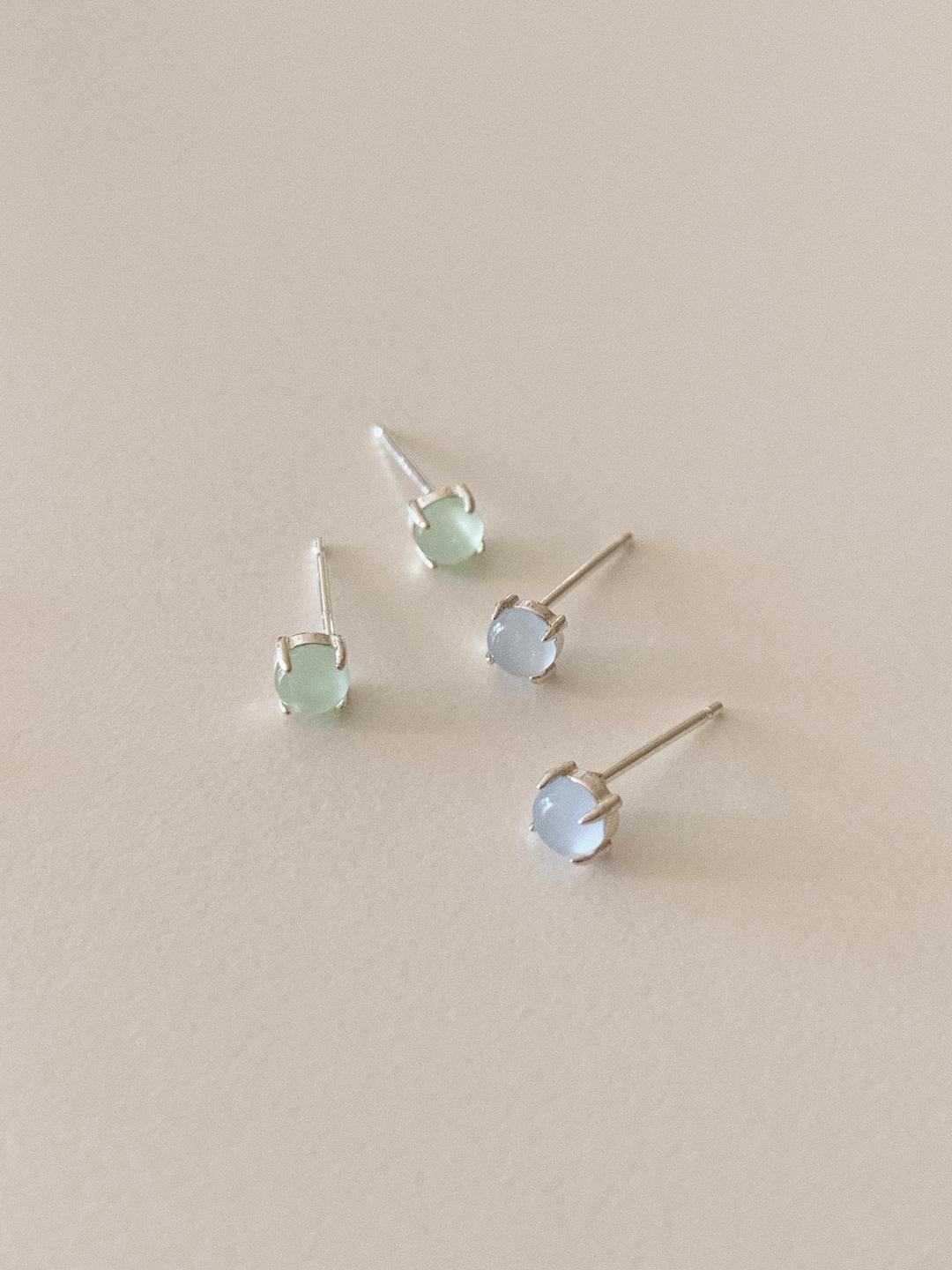 [925 silver] 이슬 은 귀걸이 (4 color)