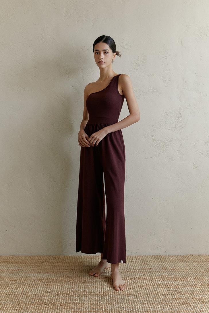 Citta one shoulder jumpsuit (Red wine)