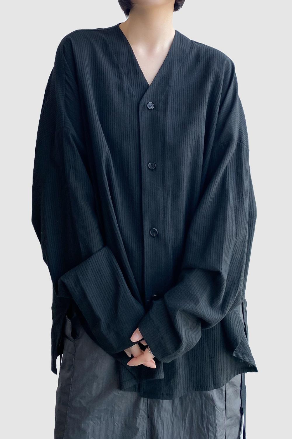 텐치 브이넥 셔츠 2color