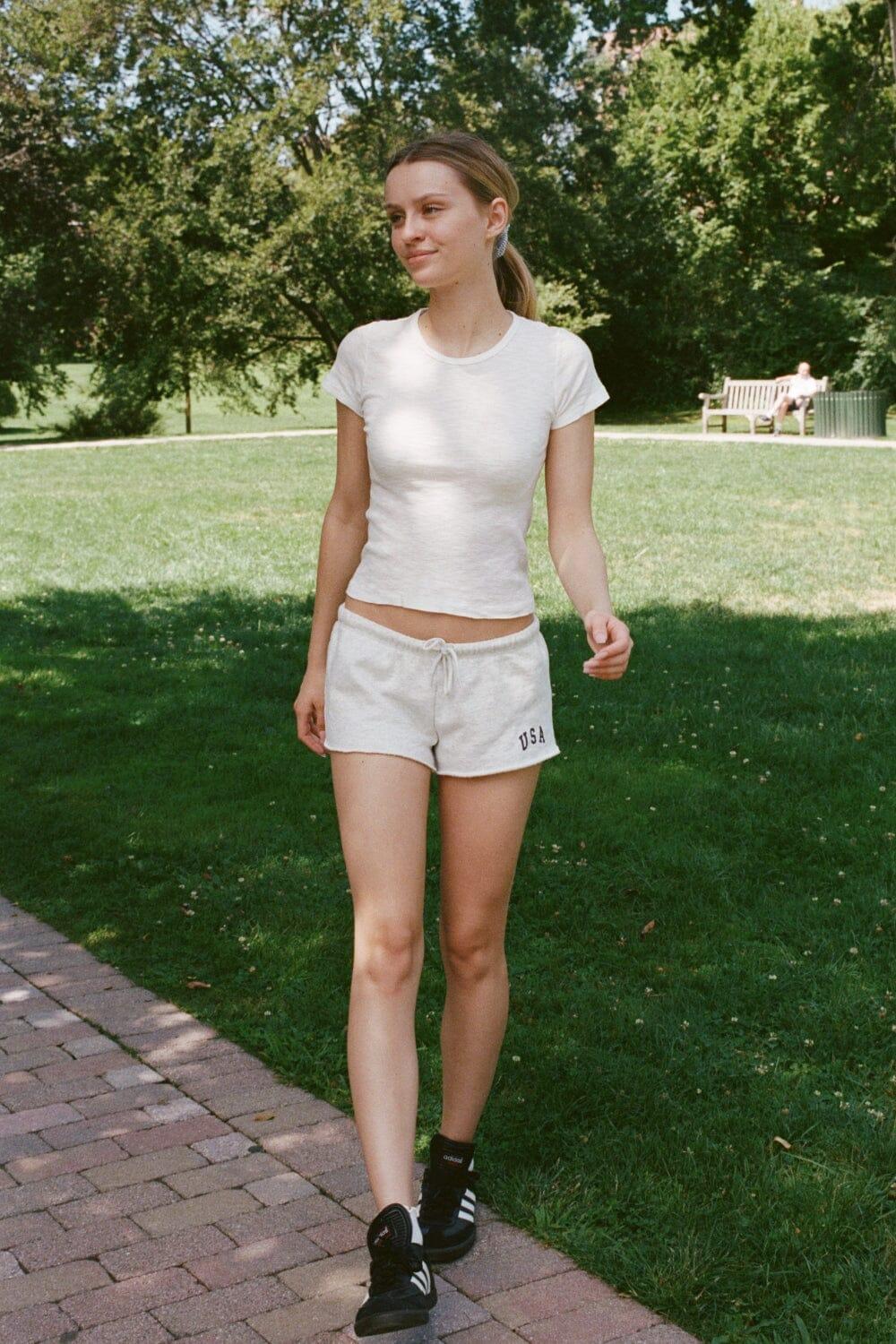 Marcie Sweatshorts - Light Heather Grey / XS/S